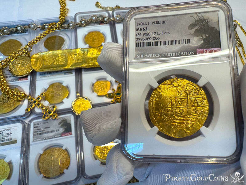 Peru 8 Escudos 1704 "2nd Finest Known! 1715 Fleet Shipwreck" NGC 62 13