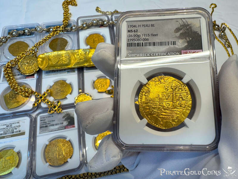 Peru 8 Escudos 1704 "2nd Finest Known! 1715 Fleet Shipwreck" NGC 62 18