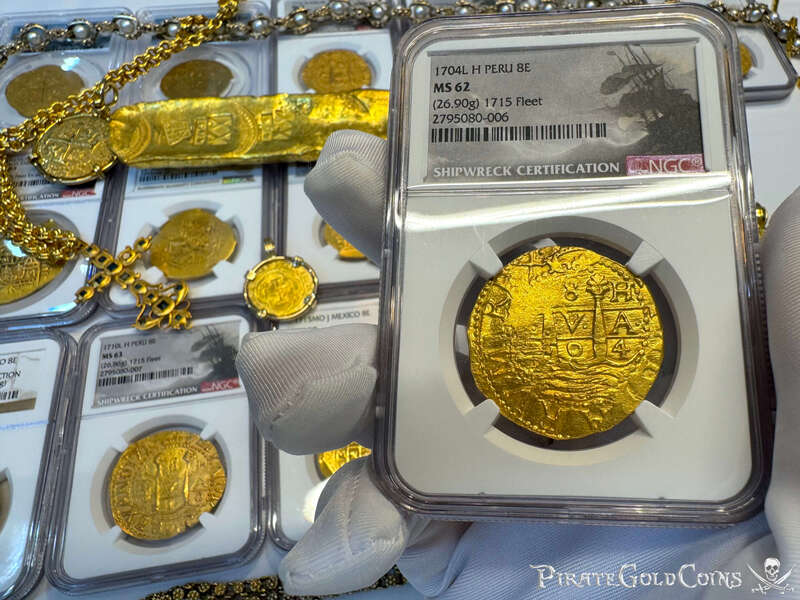 Peru 8 Escudos 1704 "2nd Finest Known! 1715 Fleet Shipwreck" NGC 62 26