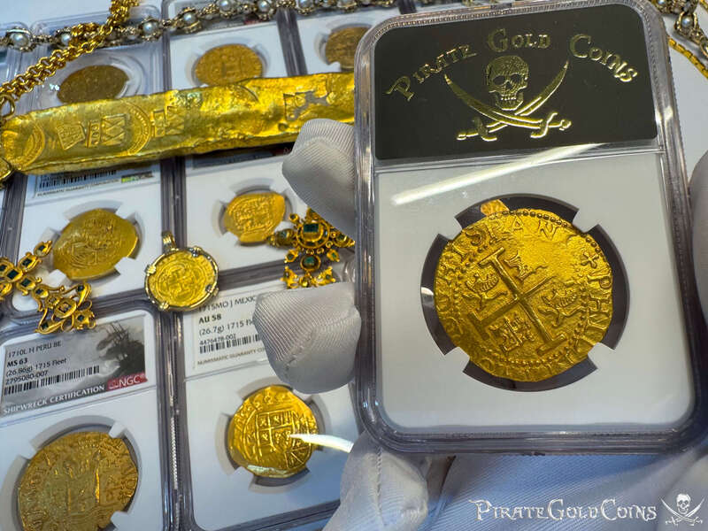 Peru 8 Escudos 1704 "2nd Finest Known! 1715 Fleet Shipwreck" NGC 62 23