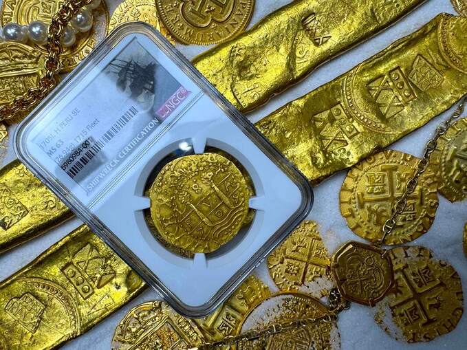 Peru 8 Escudos 1705 "2nd Finest Kn. 1715 Fleet Shipwreck" NGC 63