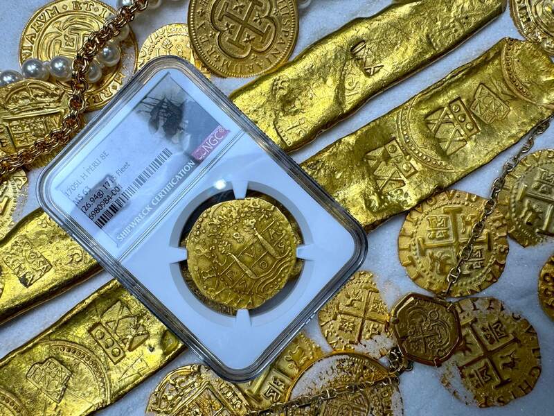 Peru 8 Escudos 1705 "2nd Finest Kn. 1715 Fleet Shipwreck" NGC 63 6