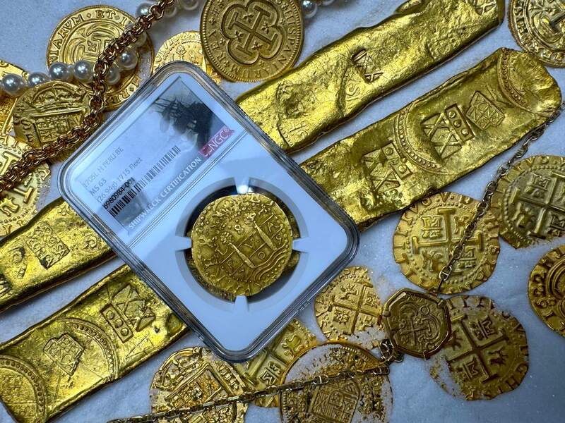 Peru 8 Escudos 1705 "2nd Finest Kn. 1715 Fleet Shipwreck" NGC 63 8