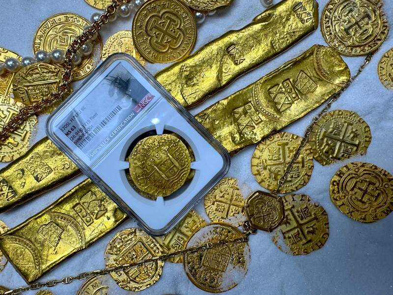 Peru 8 Escudos 1705 "2nd Finest Kn. 1715 Fleet Shipwreck" NGC 63 30