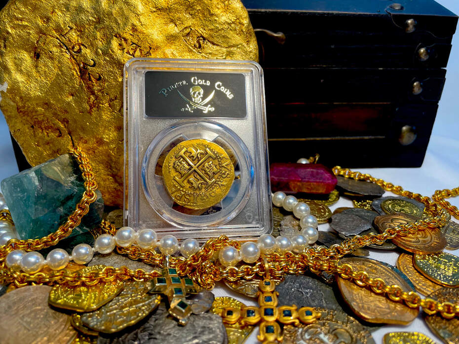 Peru 8 Escudos 1707 "Finest Known" PCGS 62 "1715 Fleet Shipwreck"