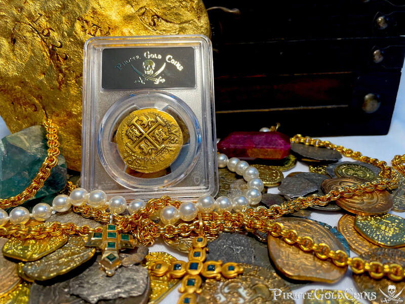 Peru 8 Escudos 1707 "Finest Known" PCGS 62 "1715 Fleet Shipwreck" 15