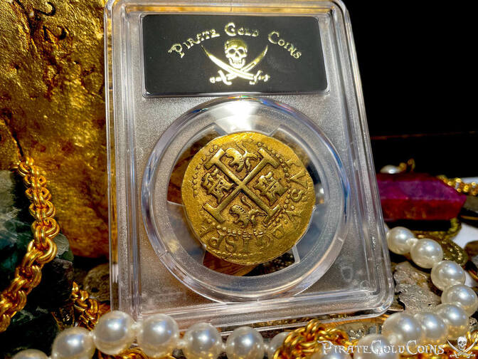 Peru 8 Escudos 1707 "Finest Known" PCGS 62 "1715 Fleet Shipwreck" 16