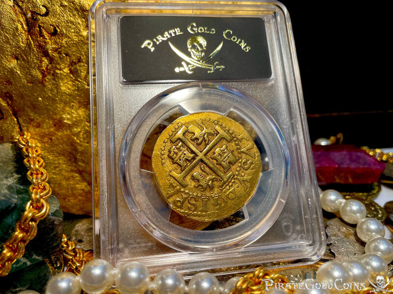 Peru 8 Escudos 1707 "Finest Known" PCGS 62 "1715 Fleet Shipwreck" 17