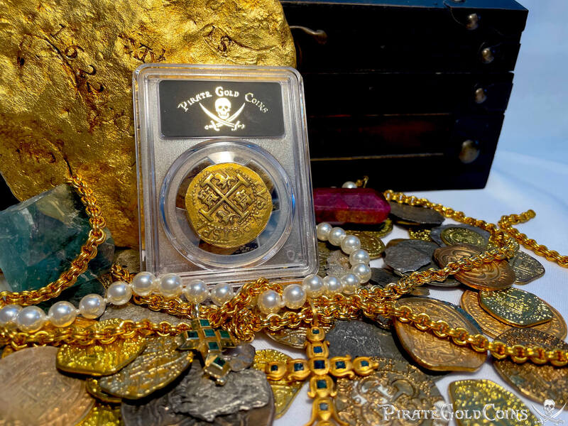 Peru 8 Escudos 1707 "Finest Known" PCGS 62 "1715 Fleet Shipwreck" 19