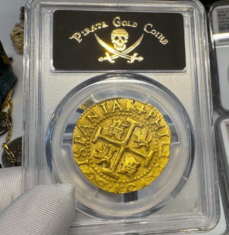 Peru 8 Escudos 1707 "1715 Fleet Shipwreck" PCGS 58 2