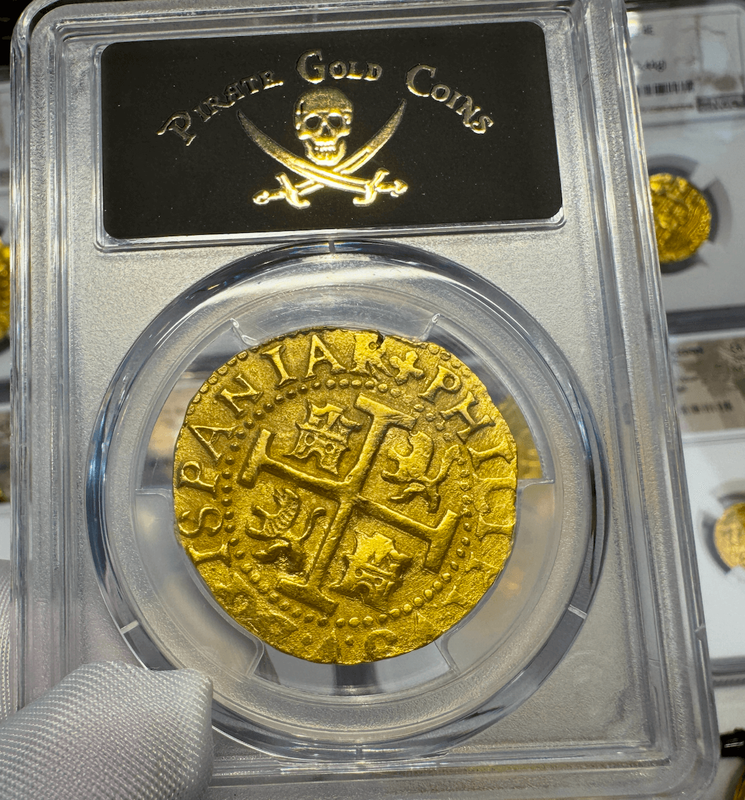 Peru 8 Escudos 1707 "1715 Fleet Shipwreck" PCGS 58 3