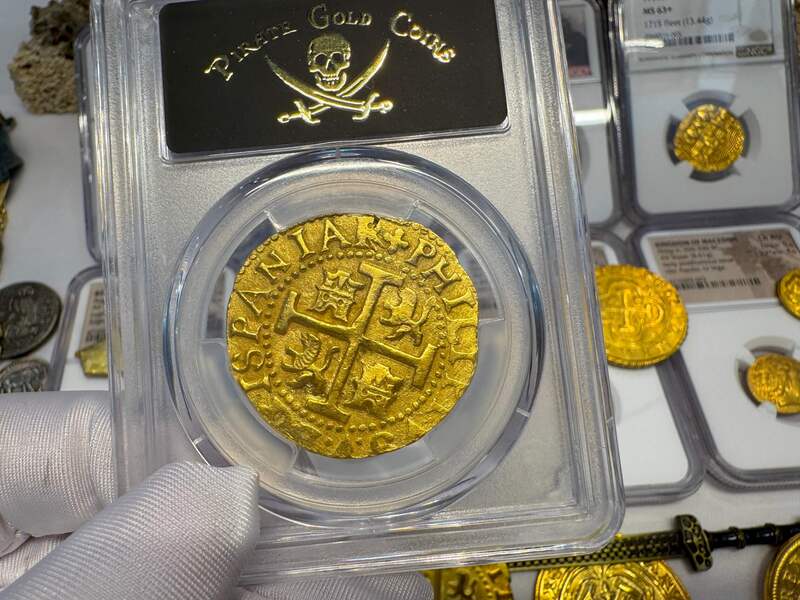 Peru 8 Escudos 1707 "1715 Fleet Shipwreck" PCGS 58 18