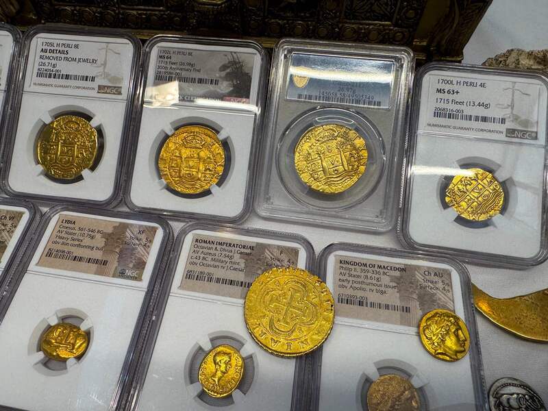 Peru 8 Escudos 1707 "1715 Fleet Shipwreck" PCGS 58 38