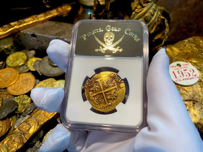 Peru 8 Escudos 1708 "1715 Fleet Shipwreck" NGC 53 17