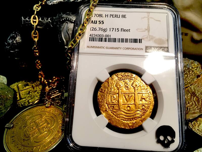Peru 8 Escudos 1708 "1715 Fleet" NGC 55 7