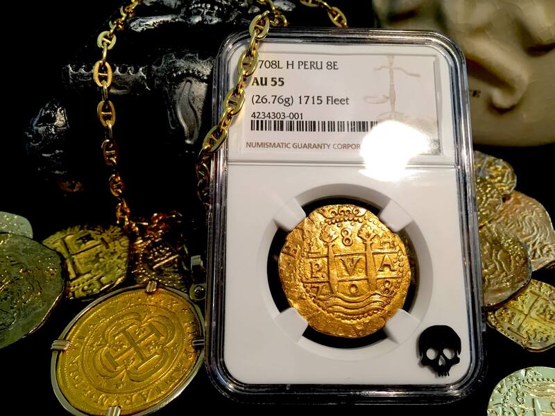 Peru 8 Escudos 1708 "1715 Fleet" NGC 55 8