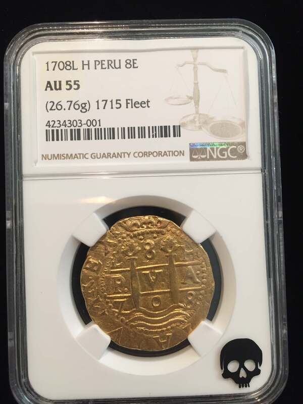 Peru 8 Escudos 1708 "1715 Fleet" NGC 55 9