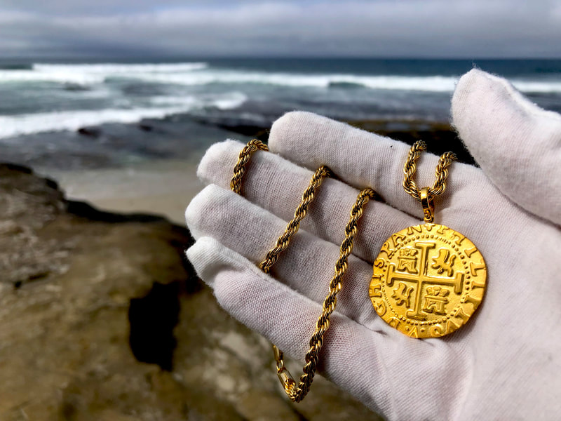 Peru 8 Escudos 1708 "Reproduction" Solid Gold Jewelry Treasures 6