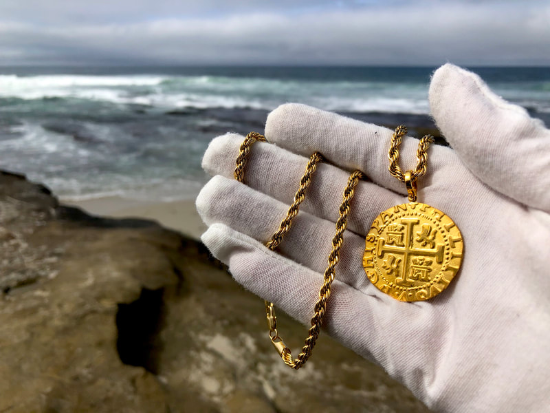 Peru 8 Escudos 1708 "Reproduction" Solid Gold Jewelry Treasures 7