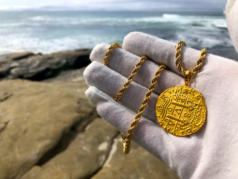 Peru 8 Escudos 1708 "Reproduction" Solid Gold Jewelry Treasures 10