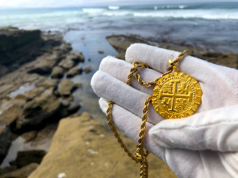 Peru 8 Escudos 1708 "Reproduction" Solid Gold Jewelry Treasures 12