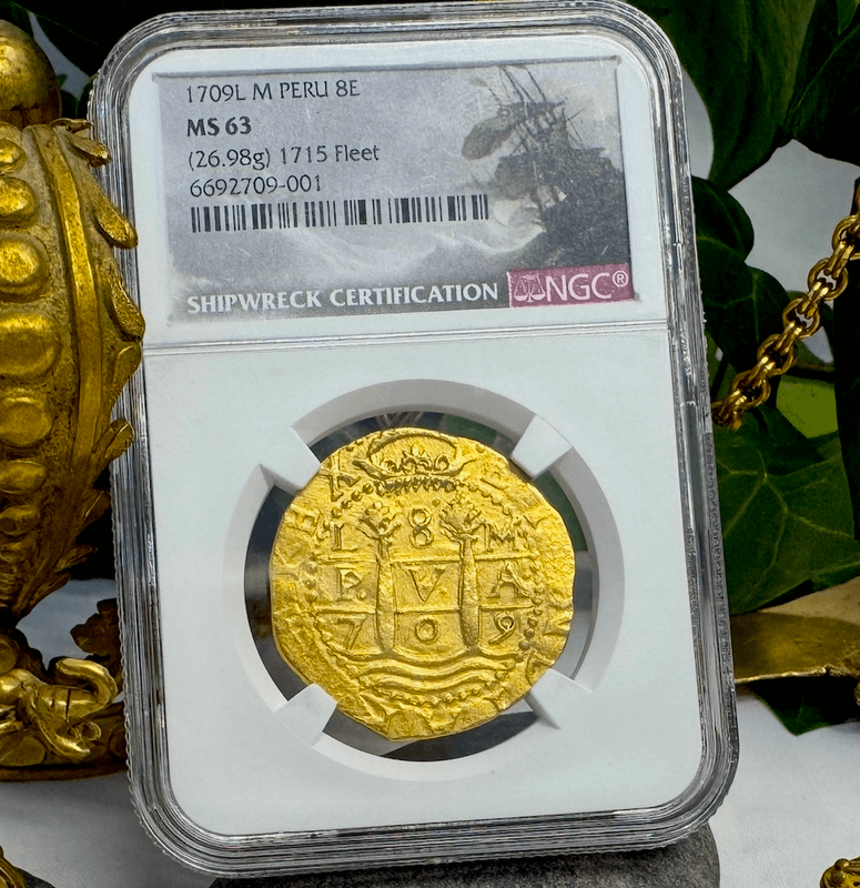 Peru 8 Escudos 1709 "1715 Fleet Shipwreck" NGC 63 3