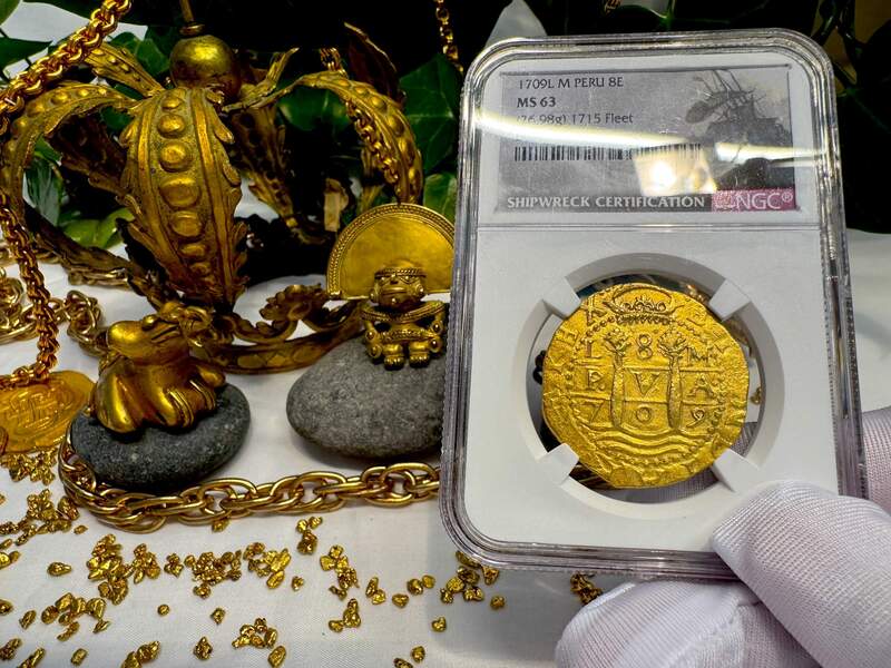 Peru 8 Escudos 1709 "1715 Fleet Shipwreck" NGC 63 29