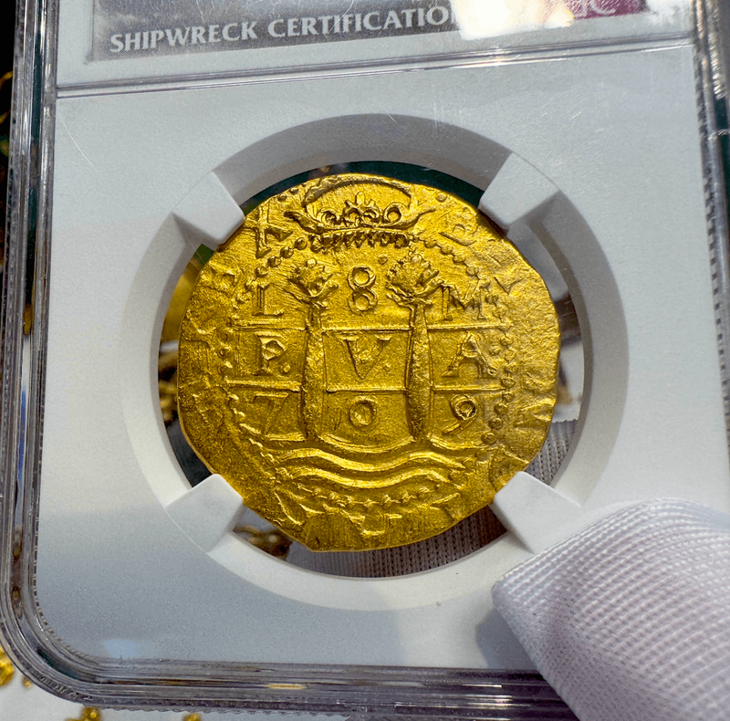 Peru 8 Escudos 1709 "1715 Fleet Shipwreck" NGC 63 5