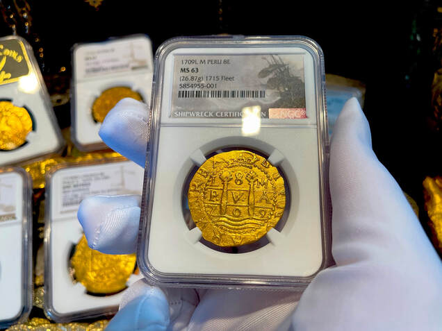Peru 8 Escudos 1709 "Finest Known- 1715 Fleet Shipwreck" NGC 63 6