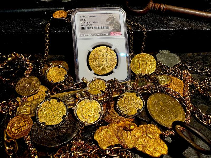 Peru 8 Escudos 1709 "Finest Known- 1715 Fleet Shipwreck" NGC 63 42