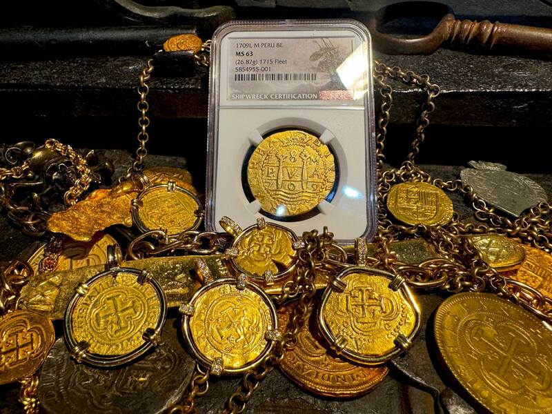 Peru 8 Escudos 1709 "Finest Known- 1715 Fleet Shipwreck" NGC 63 44