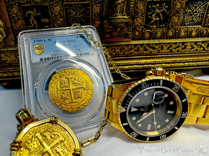 Peru 8 Escudos 1709 "2nd Finest- 1715 Fleet Shipwreck" PCGS 62 51