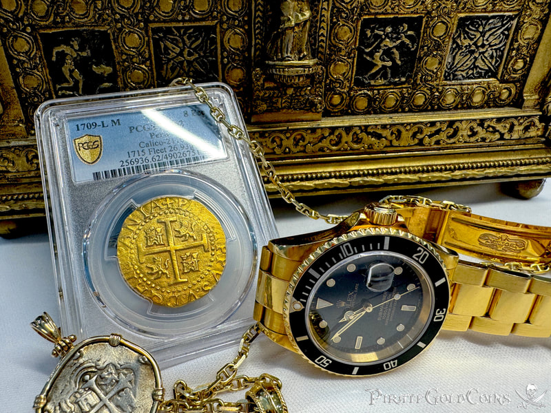 Peru 8 Escudos 1709 "2nd Finest- 1715 Fleet Shipwreck" PCGS 62 54