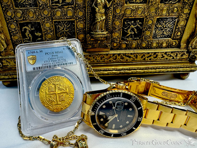 Peru 8 Escudos 1709 "2nd Finest- 1715 Fleet Shipwreck" PCGS 62 55