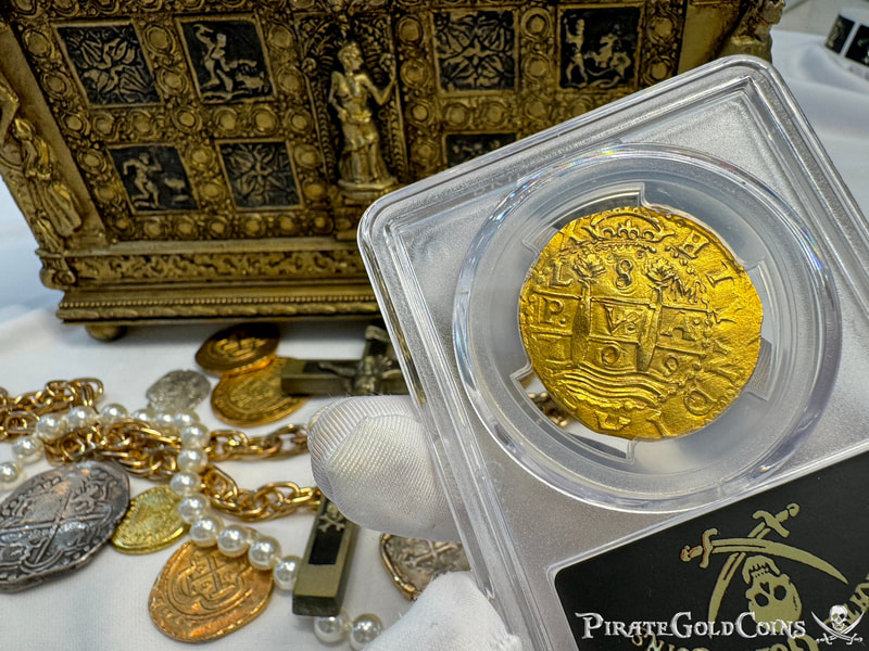 Peru 8 Escudos 1709 "2nd Finest- 1715 Fleet Shipwreck" PCGS 62 12