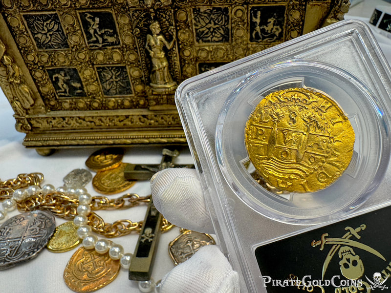Peru 8 Escudos 1709 "2nd Finest- 1715 Fleet Shipwreck" PCGS 62 15