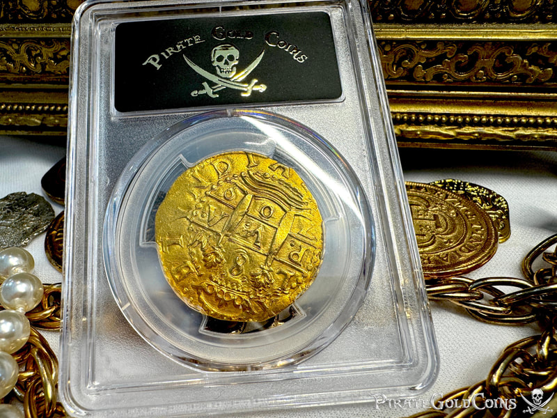 Peru 8 Escudos 1709 "2nd Finest- 1715 Fleet Shipwreck" PCGS 62 4