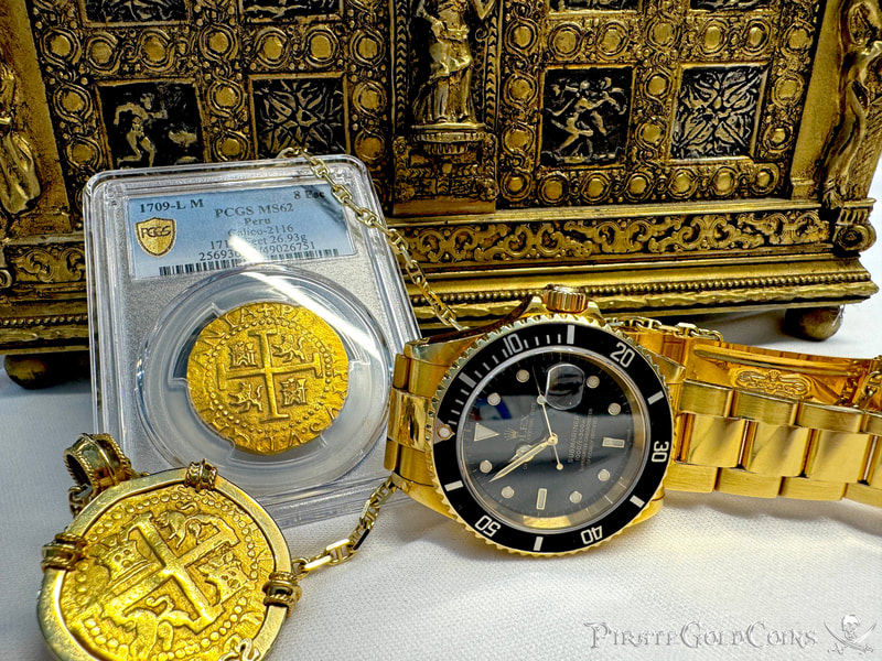 Peru 8 Escudos 1709 "2nd Finest- 1715 Fleet Shipwreck" PCGS 62 38