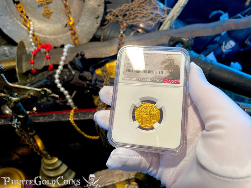 Peru 2 Escudos 1710 "Double Dated! From 1715 Fleet Shipwreck" NGC 58 5