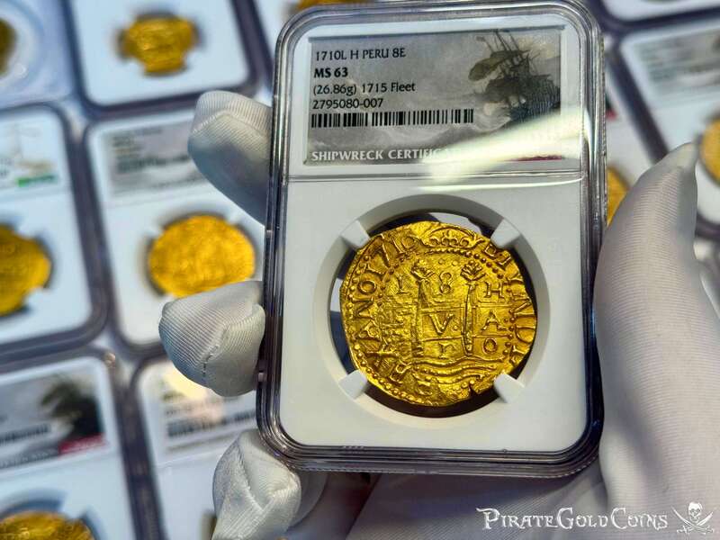 Peru 8 Escudos 1710 "Finest Known! 1715 Fleet Shipwreck" NGC 63 17