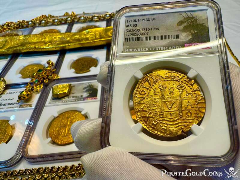 Peru 8 Escudos 1710 "Finest Known! 1715 Fleet Shipwreck" NGC 63 24