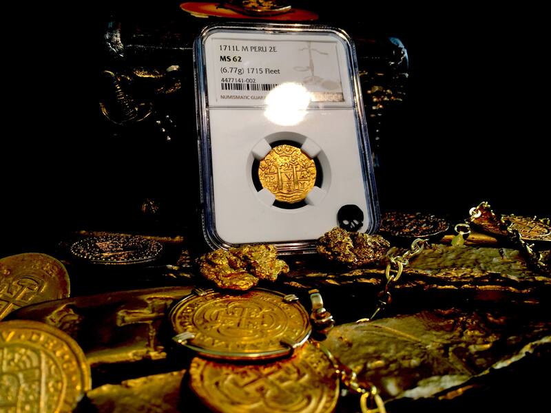 Peru  2 Escudos  1711  "1715 Plate Fleet Shipwreck"  NGC 62 4
