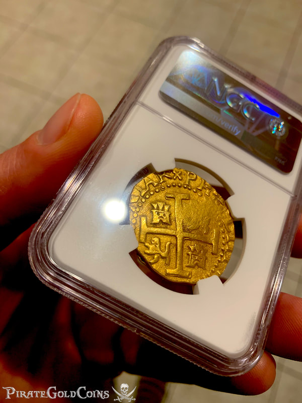 Peru 8 Escudos 1711 "1715 Plate Fleet Shipwreck" NGC 55 2
