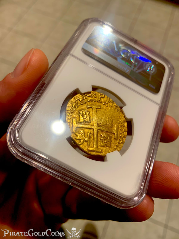 Peru 8 Escudos 1711 "1715 Plate Fleet Shipwreck" NGC 55 3