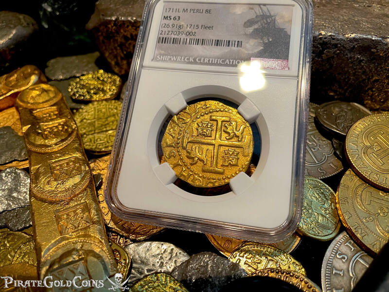 Peru 8 Escudos 1711 "1715 Fleet Shipwreck" NGC 63 5