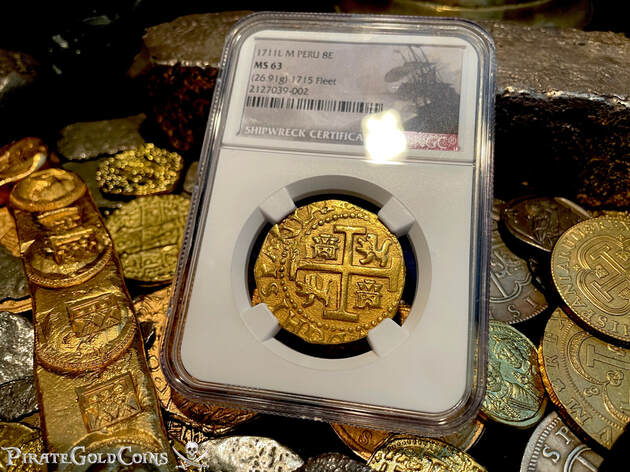 Peru 8 Escudos 1711 "1715 Fleet Shipwreck" NGC 63 6