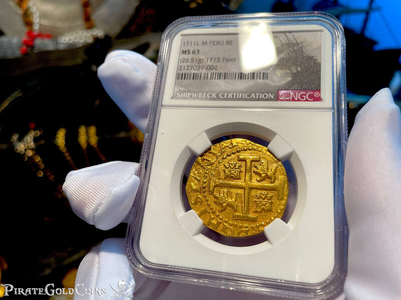 Peru 8 Escudos 1711 "1715 Fleet Shipwreck" NGC 63 10