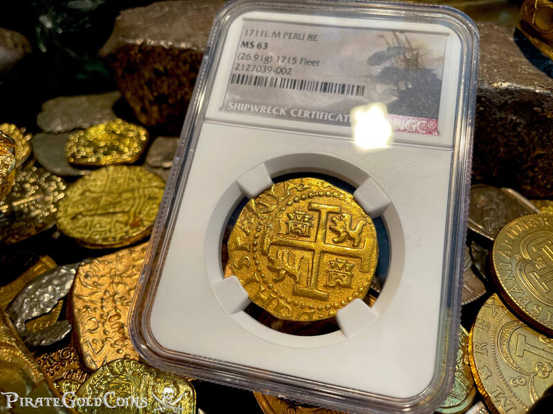 Peru 8 Escudos 1711 "1715 Fleet Shipwreck" NGC 63 16