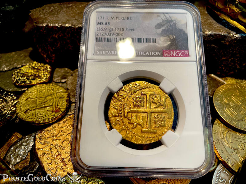 Peru 8 Escudos 1711 "1715 Fleet Shipwreck" NGC 63 17
