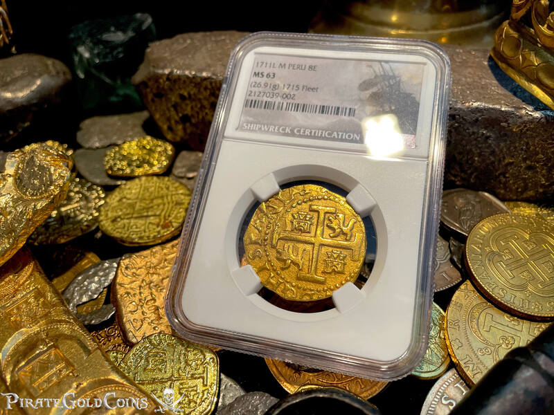 Peru 8 Escudos 1711 "1715 Fleet Shipwreck" NGC 63 18